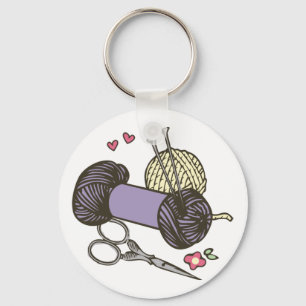 Knitting Yarn Key Ring