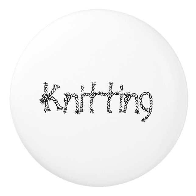 knitting,Yarn, Organisation Decor Ceramic Knob (Front)