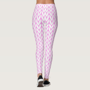 Knitting Yarn Pattern Pink Decor Leggings