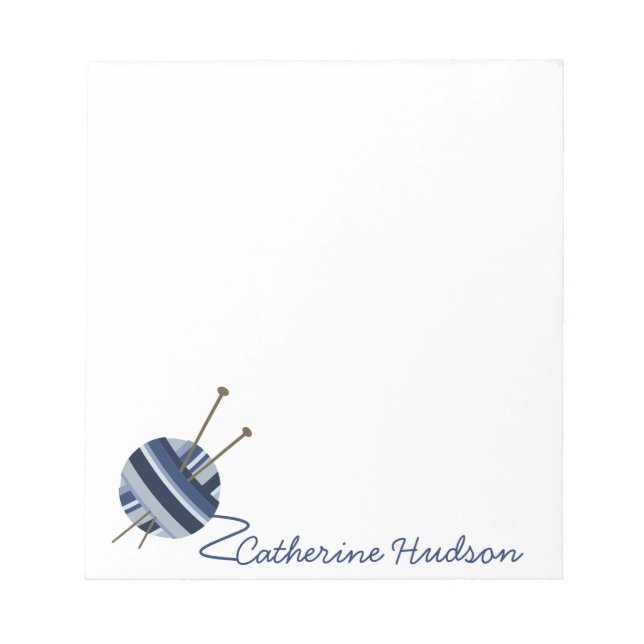 Knitting Yarn Personalised Notepad (Front)
