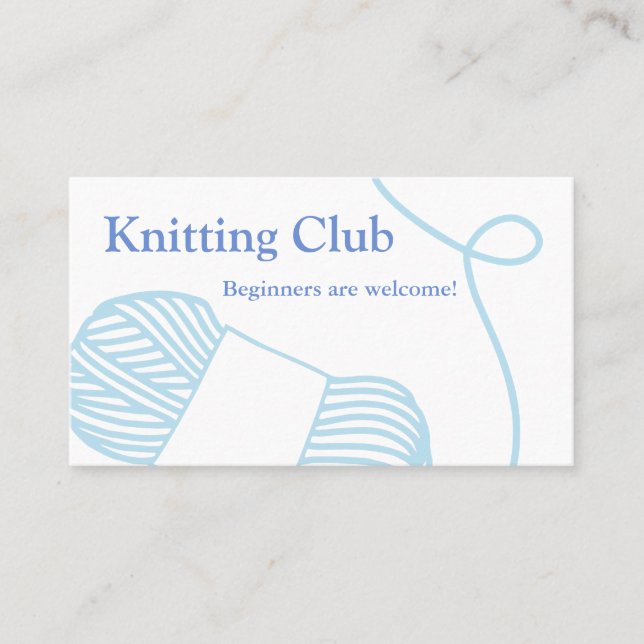 Knitting Yarn Standard, 3.5" x 2.0" Business Card (Front)