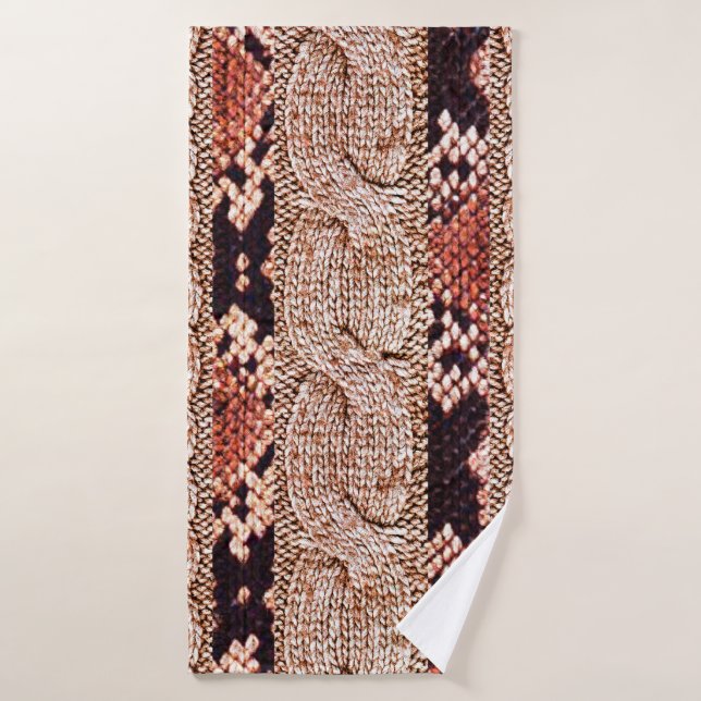 Knitwear Fabric Texture, geometric texture, snake  Bath Towel (Bath Towel)