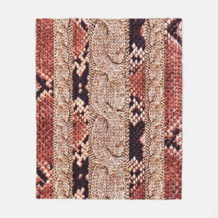 Knitwear Fabric Texture, geometric texture, snake Fleece Blanket