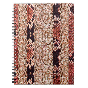 Knitwear Fabric Texture, geometric texture, snake Notebook