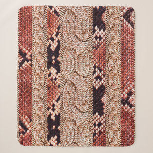 Knitwear Fabric Texture, geometric texture, snake Sherpa Blanket
