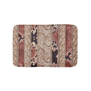 Knitwear texture, geometric snake pattern. bath mat