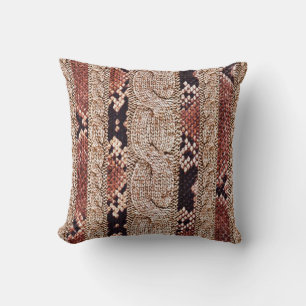Knitwear texture, geometric snake pattern. cushion
