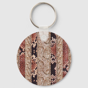 Knitwear texture, geometric snake pattern. key ring