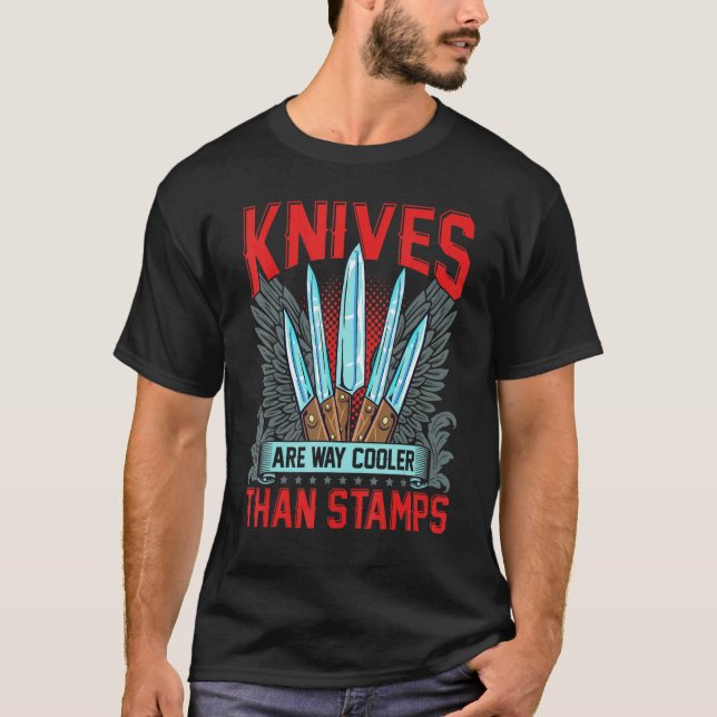 Knives Collector  Designs T-Shirt (Front)