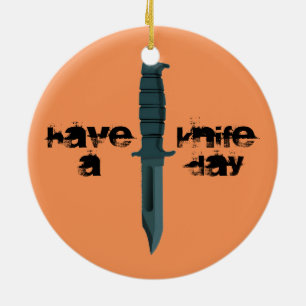 Knives Have a Knife Day Ceramic Tree Decoration