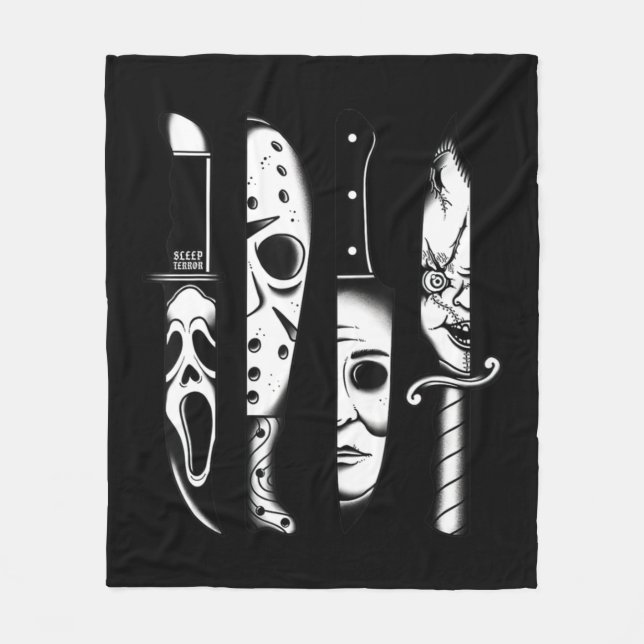 Knives Horror Movie Friday Halloween Horror Goth E Fleece Blanket (Front)