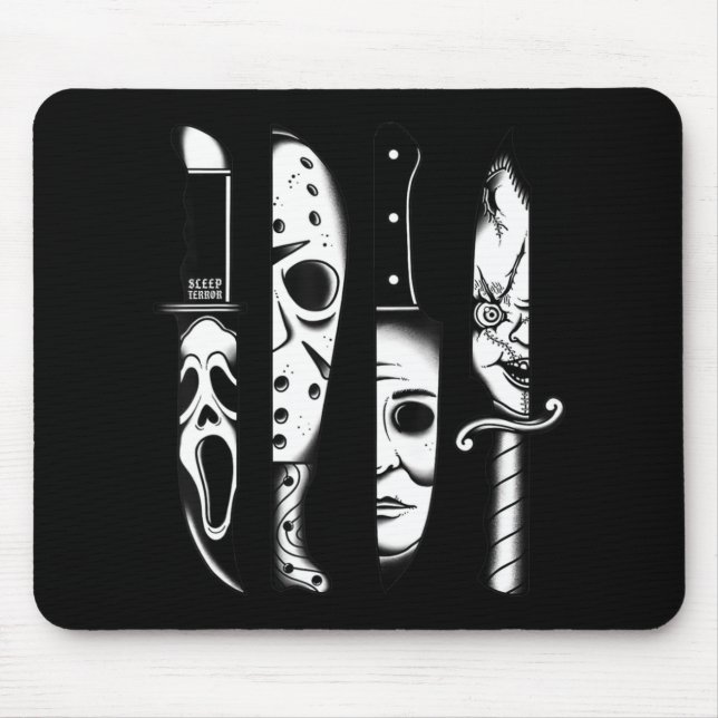 Knives Horror Movie Friday Halloween Horror Goth E Mouse Mat (Front)