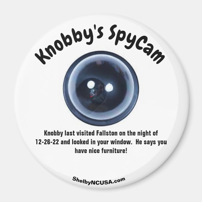 Knobby's SpyCam Fallston Magnet (Front)
