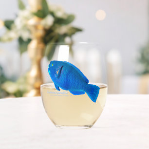 Knobsnout parrotfish stemless wine glass