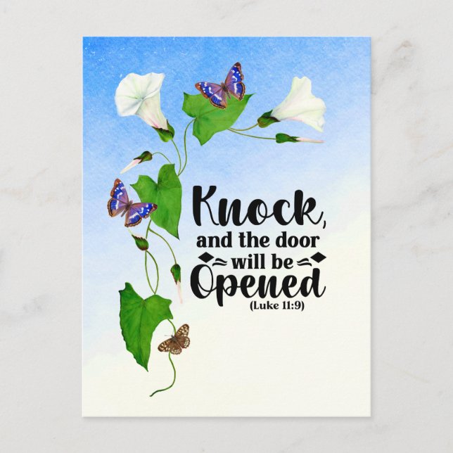 Knock and the door will be opened canvas print postcard (Front)
