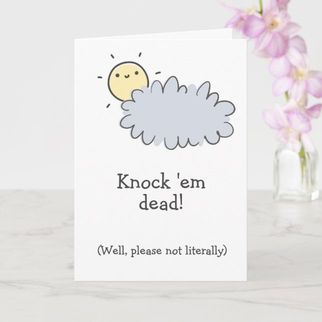 Knock 'em Dead! Show Chemo who's Boss Funny Cancer Card (Orchid)