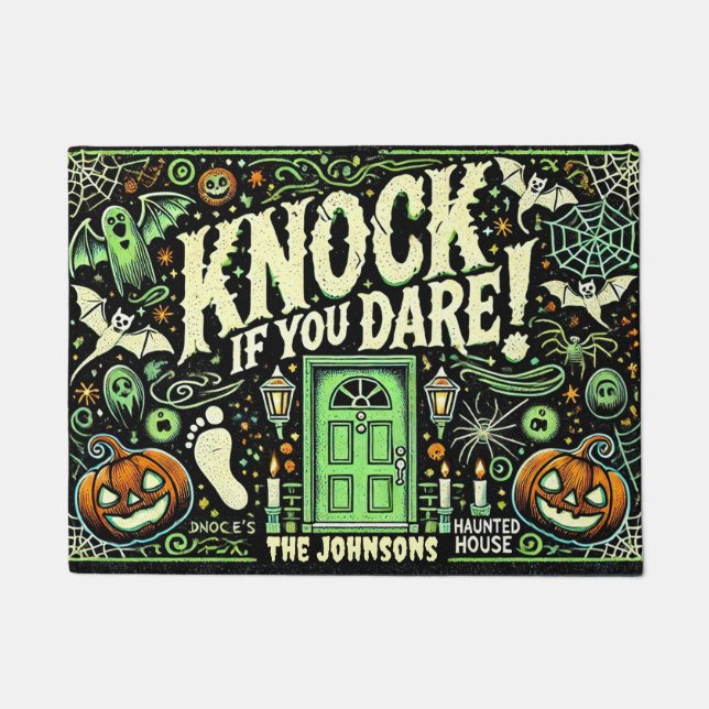 Knock if you date Personalised door mat (Front)