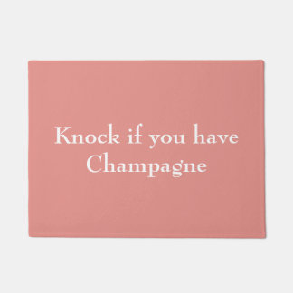 Knock If You Have Champagne Pink Doormat