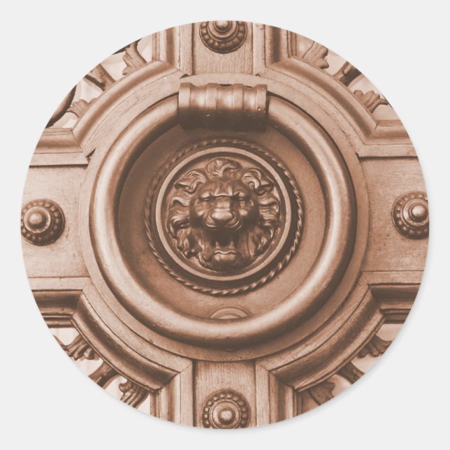 Knock Knock - Barcelona Old Quarter Door Knocker Classic Round Sticker (Front)