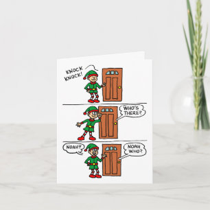 Knock Knock Elf Christmas Presents Noah Holiday Card