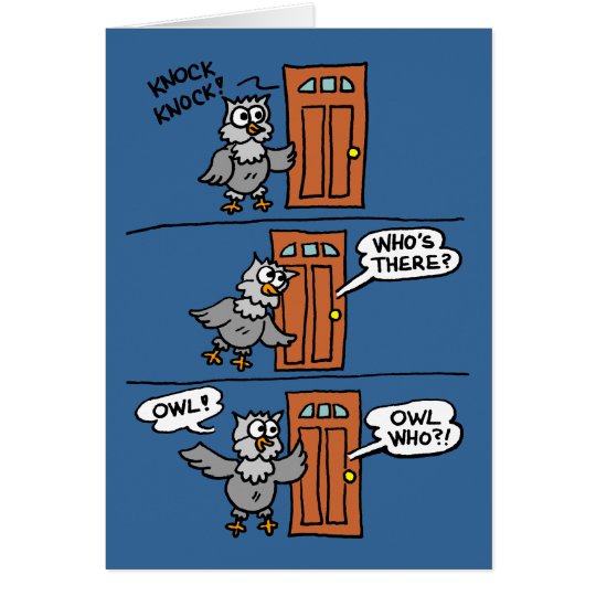 Knock Knock Halloween Cartoon Owl Kids Greeting Card