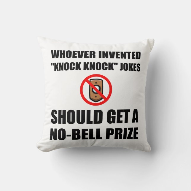 Knock Knock Joke No Bell Cushion (Front)