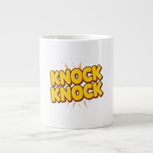 Knock knock large coffee mug