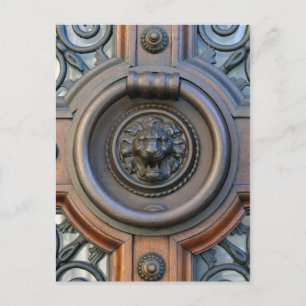 Knock Knock - Lion Door Knocker Postcard