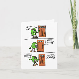 Knock Knock Olive You Valentine Greeting Card