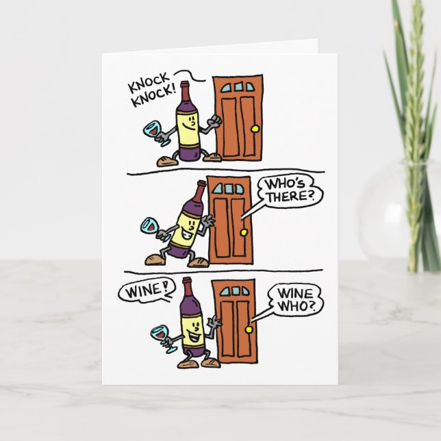 Knock Knock Wine Not Celebrate Birthday Card (Front)