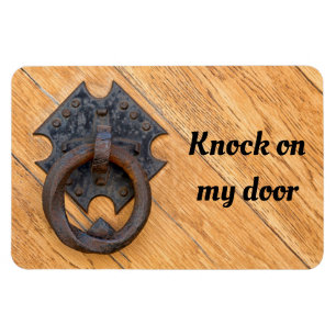 Knock on my door old door knocker photo magnet