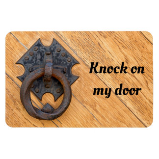 Knock on my door old door knocker photo magnet
