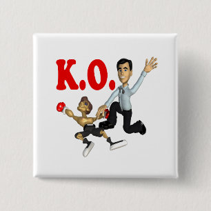 Knock Out 2 15 Cm Square Badge