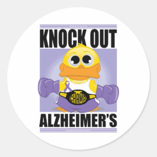 Knock Out Alzheimer's Disease Classic Round Sticker