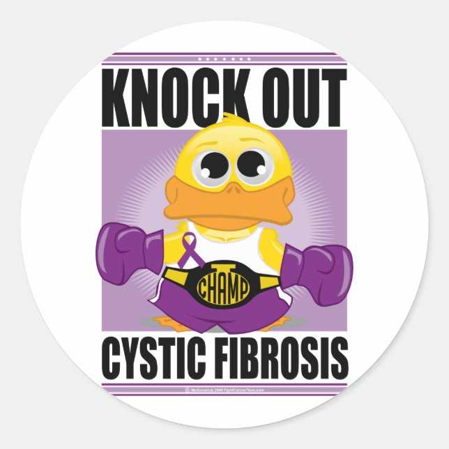 Knock Out Cystic Fibrosis Classic Round Sticker (Front)