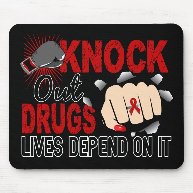 Knock Out Drugs 2 Female Fist Mouse Mat (Front)