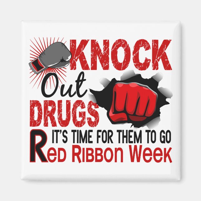 Knock Out Drugs Male Fist Magnet (Front)