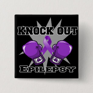 Knock Out Epilepsy 15 Cm Square Badge