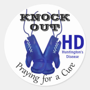 Knock Out Huntington's Disease HD Awareness Classic Round Sticker