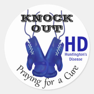 Knock Out Huntington's Disease HD Awareness Classic Round Sticker