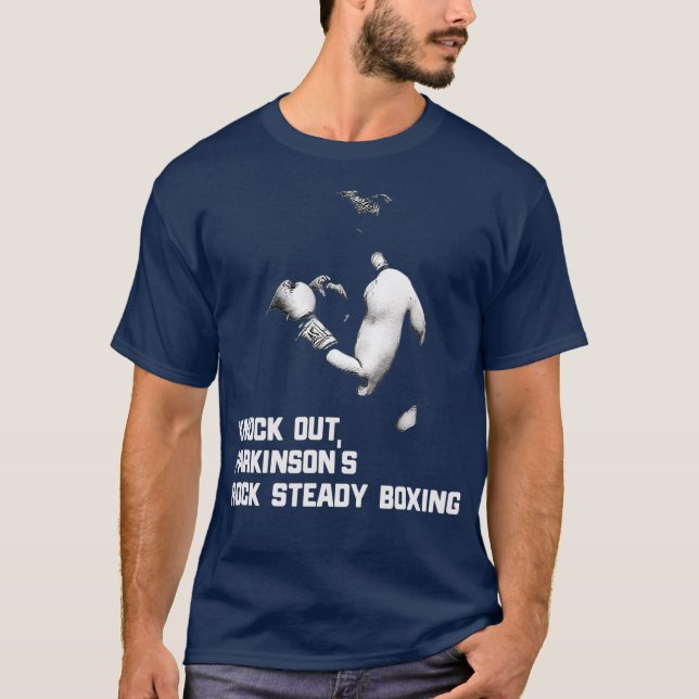 Knock Out Parkinsons Rock Steady Boxing Gift T-Shirt (Front)