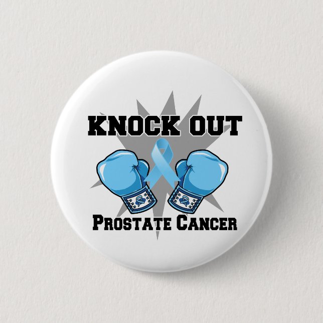 Knock Out Prostate Cancer 6 Cm Round Badge (Front)