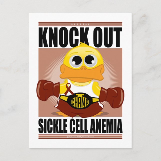 Knock Out Sickle Cell Anemia Postcard (Front)
