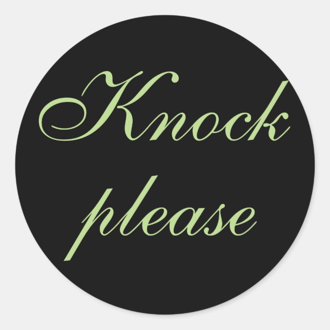 Knock please classic round sticker (Front)