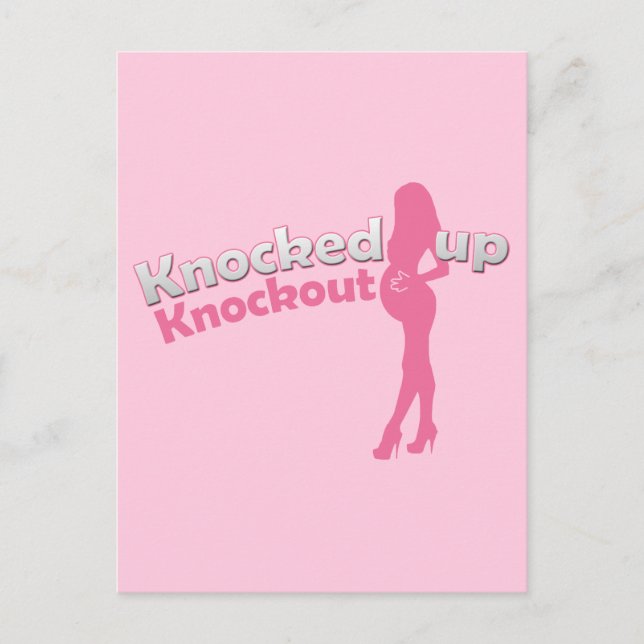 Knocked Up Knockout Baby Shower Mum-to-Be Invitation Postcard (Front)