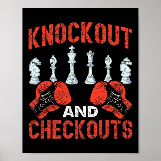 Knockout And Checkouts Chess Boxing  Poster (Front)