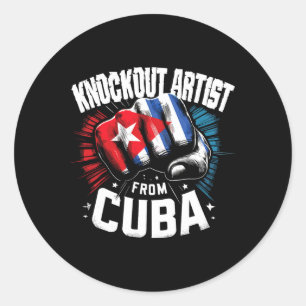 Knockout Artist From Cuba Cuban Boxing Pride Classic Round Sticker