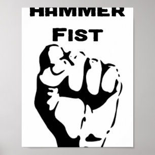 Knockout Boxing Hammer Fist Poster