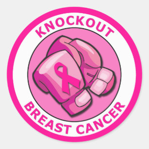 KNOCKOUT BREAST CANCER CLASSIC ROUND STICKER
