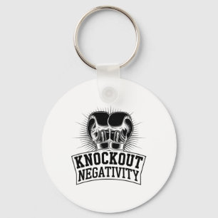 Knockout Negativity Boxer Sports Strength Gym Athl Key Ring
